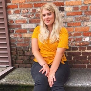 Old Navy Yellow Polka Dot Wrap Top